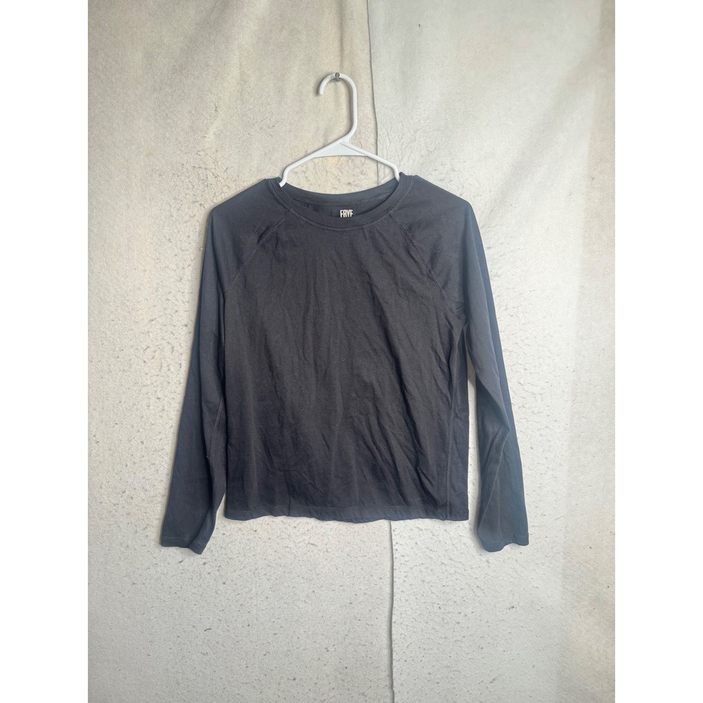 Frye Womens Black Long Sleeve Crew Neck Raglan T-Shirt Size Small RN 145219